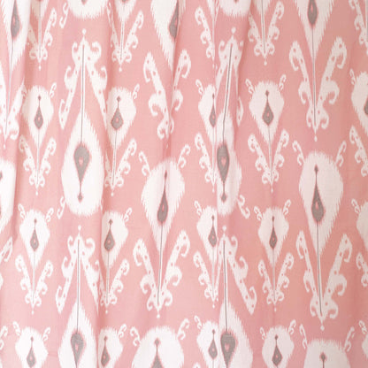 Coral Ikat Sheer Cotton Curtain Panel – Multiple Hanging Styles