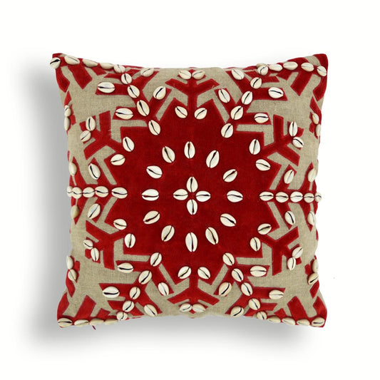 Festive Snowflake Velvet Applique Christmas Linen Pillow Cover