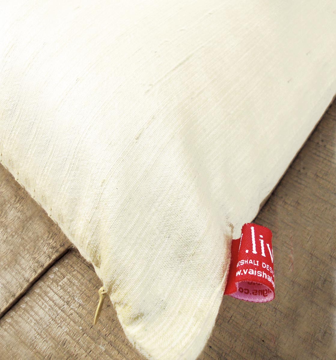 Off White Pure Silk Dupioni Pillow Cover – Elegant Reversible Design