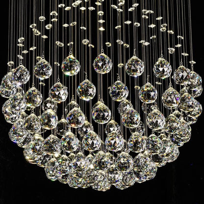 Crystal Modern Flush Mount Chandelier crystal view