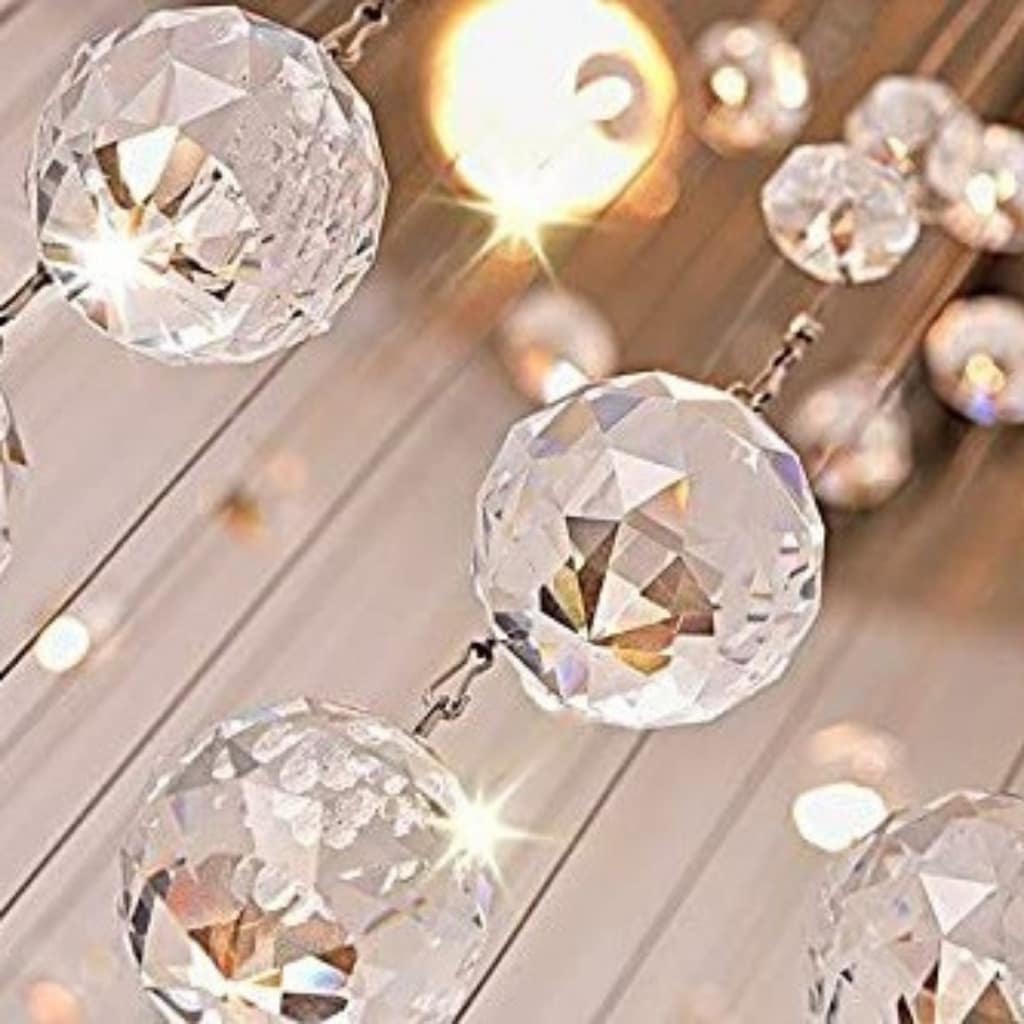 Crystal Modern Flush Mount Chandelier close up