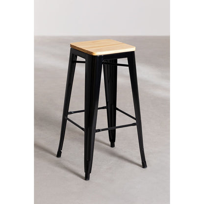 Industrial Wooden Bar Stool