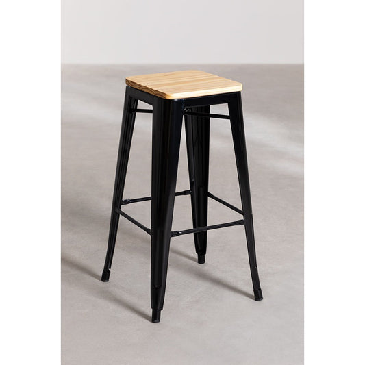 Industrial Wooden Bar Stool