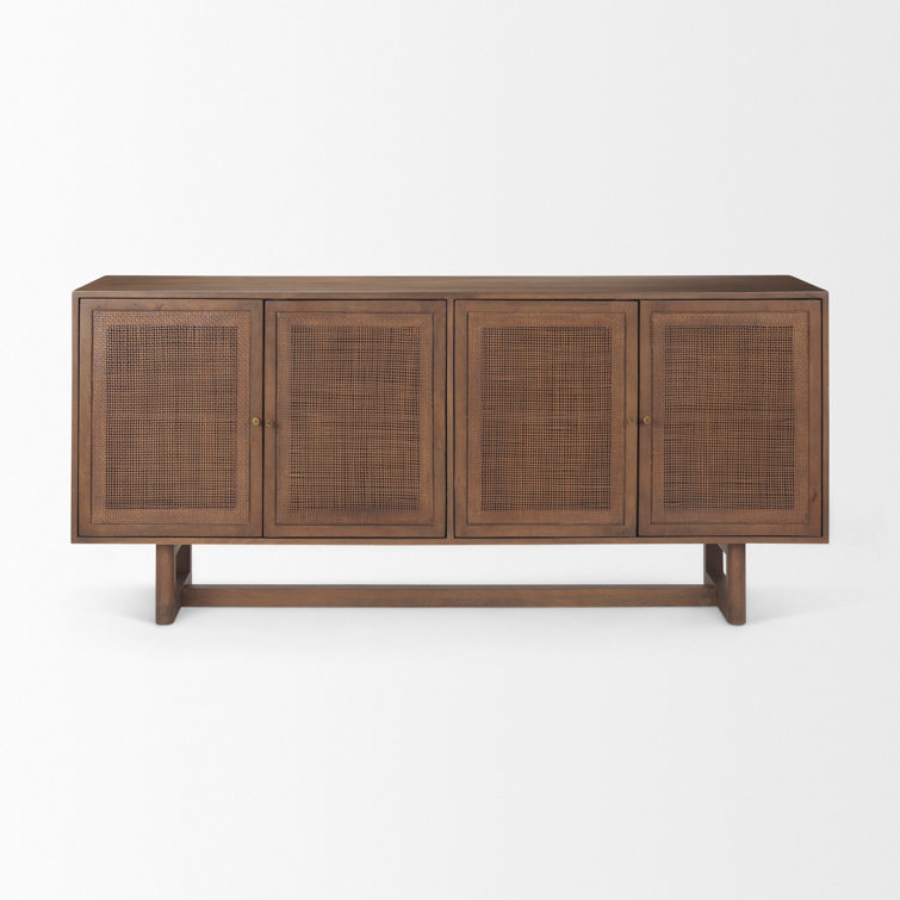Rattan Mango Wood Sideboard