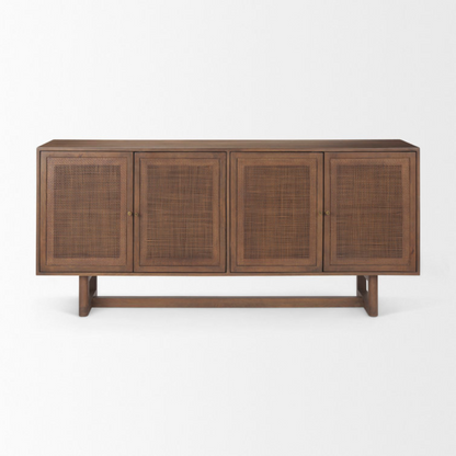 Rattan Mango Wood Sideboard
