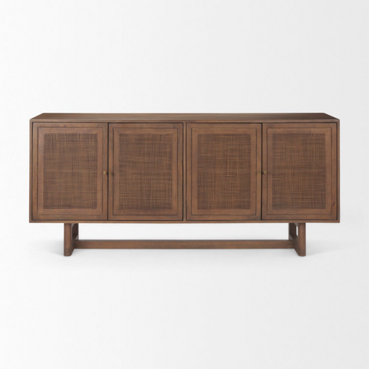 Rattan Mango Wood Sideboard