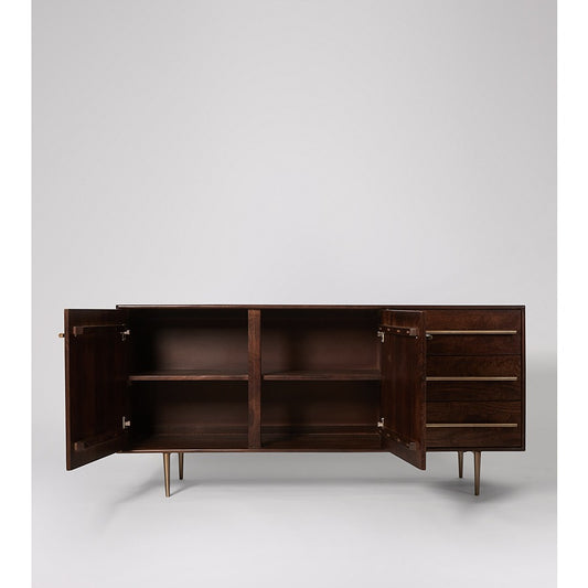 Acacia Wood & Brass sideboard