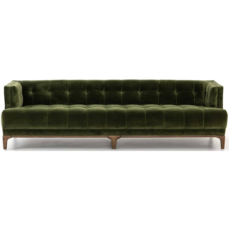 Olive Green Velvet Sofa