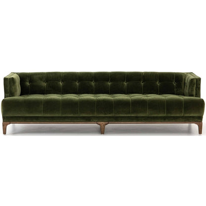 Olive Green Velvet Sofa