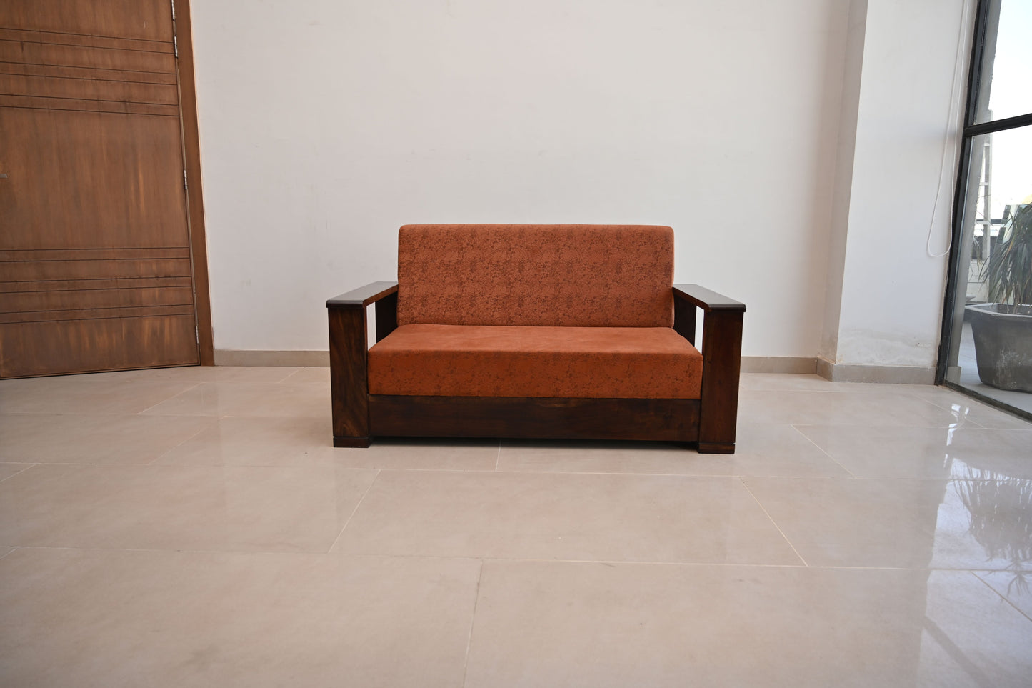 Dhana back covered sofa set front view
