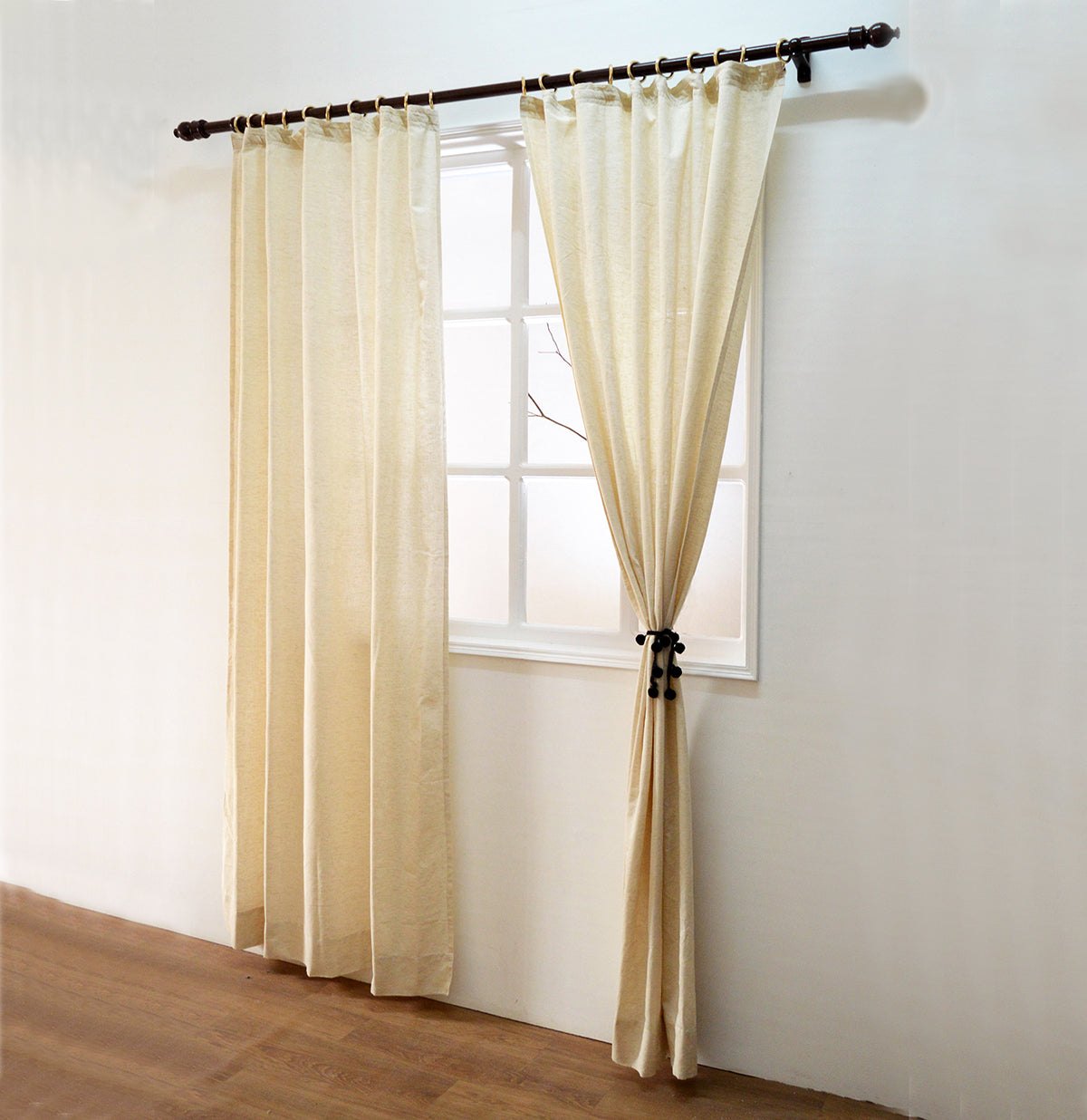 Natural Ecru Flex Cotton Curtain Panel – 2 Sizes, 4 Hanging Styles