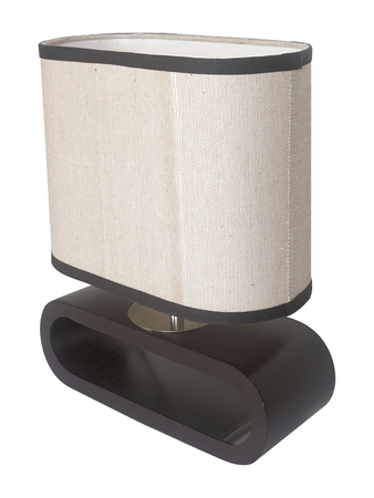 Asian Style Capsule Shaped Dark Brown Table Lamp