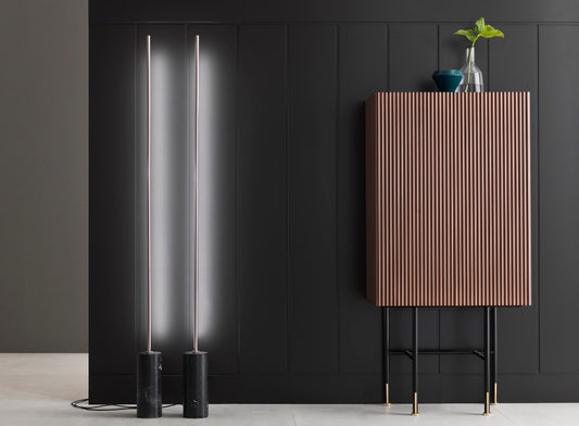 Aero Bar Unit: Modern Engraved Wavy Motif, Gold Accents, Home Bar Cabinet