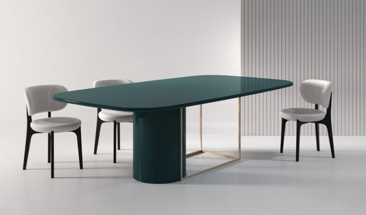 Elegant Hour Modern Wooden Dining Table with Metal Frame - Versatile Sizes