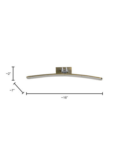 Modern Golden 16 Inch Wide Curved Aluminium Bar 20W Warm White LED Picture/Vanity Light