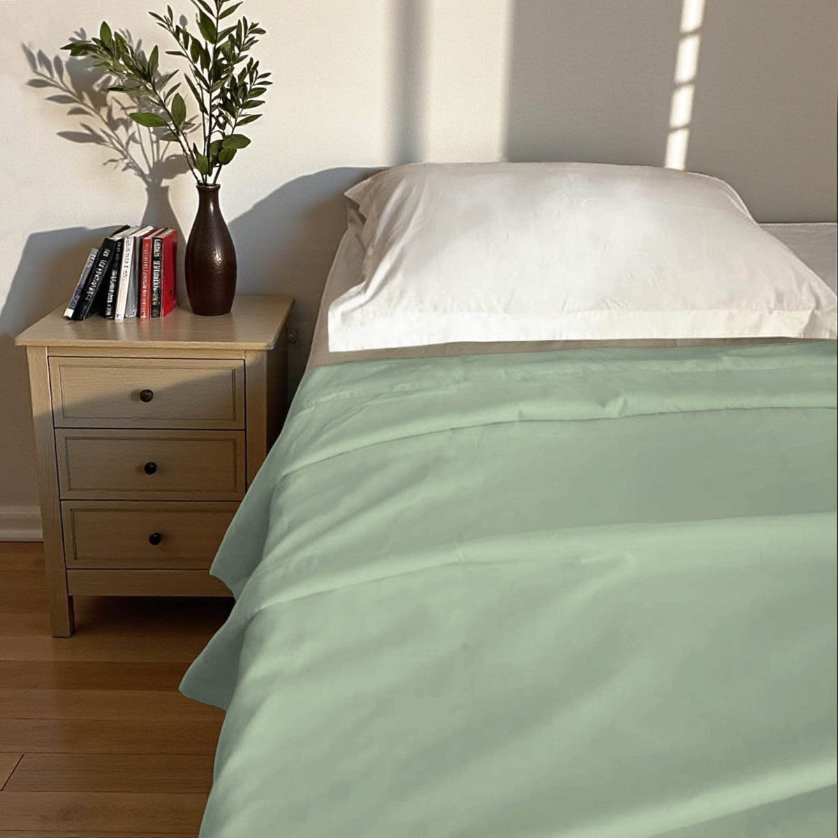 SAGE GREEN - Solid colour soft Cotton three layer dohar, sizes available