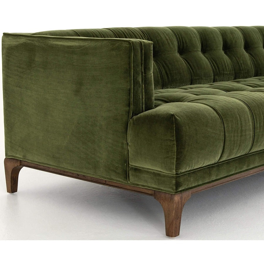 Olive Green Velvet Sofa
