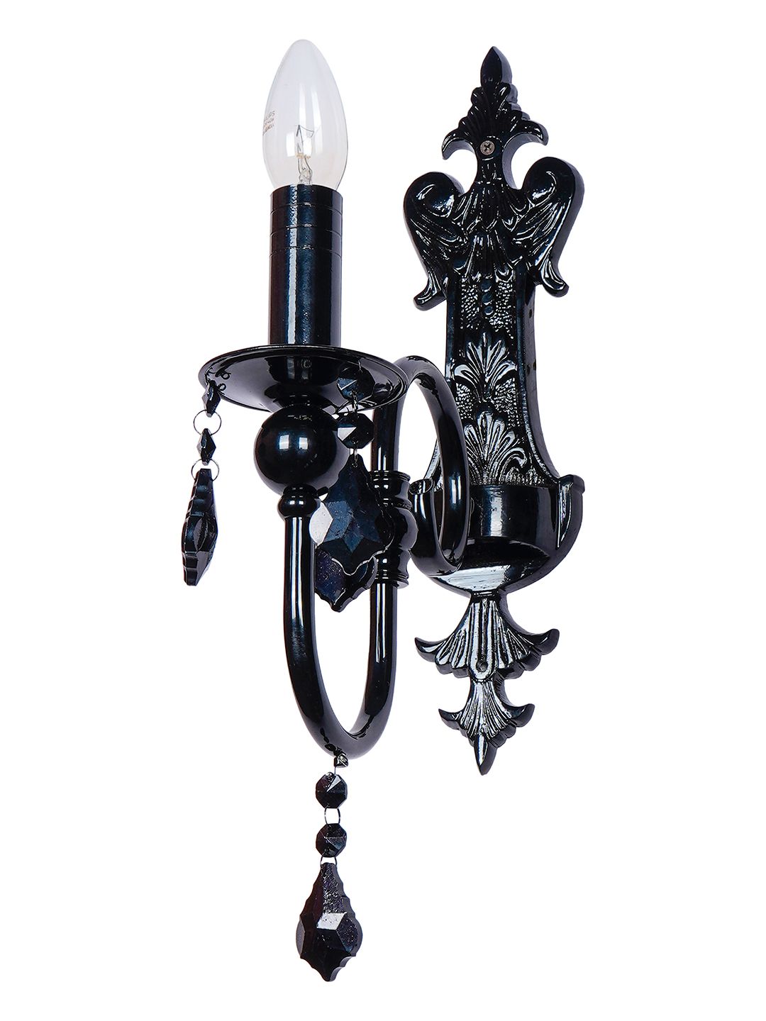 Elegant Black Crystal Candelabra Wall Sconce Light Fixture for Modern Homes