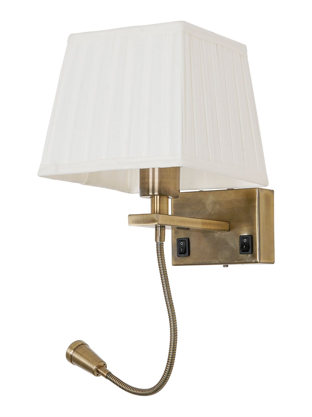 Elegant Antique Brass Transitional Wall Sconce with Flexible LED Reading Light