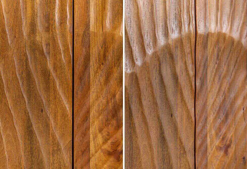 wave pattern close up on the sideboard