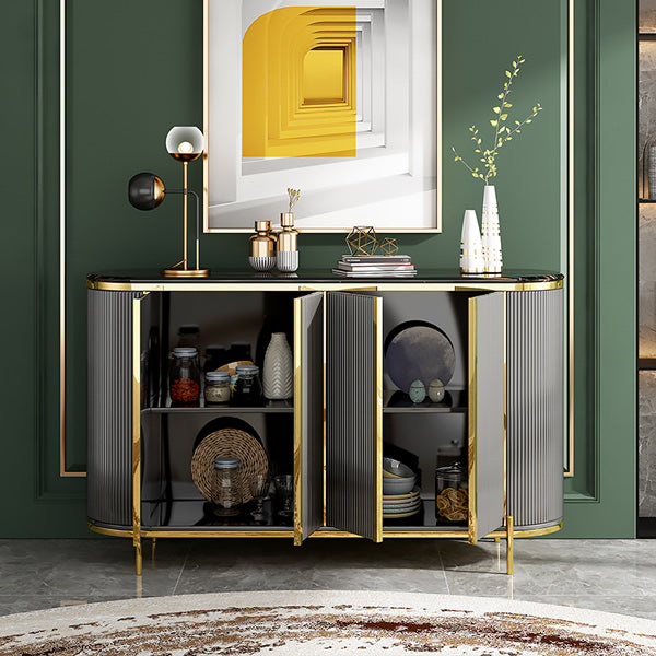 4 door 4 shelves marble top sideboard