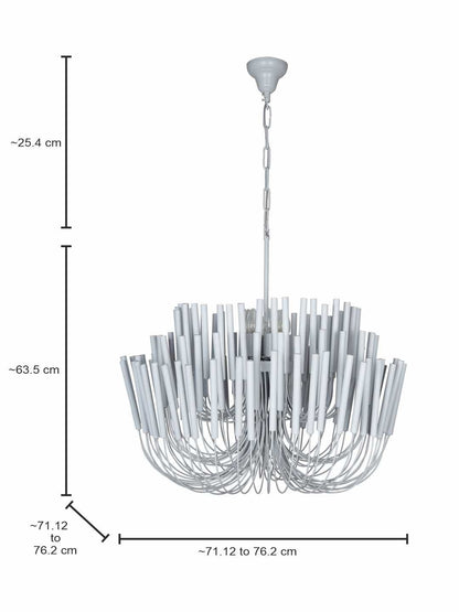 Chic Off-White Modern Chandelier: Sculptural Candle Sticks for Elegant Homes