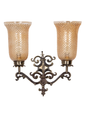 Brass Antique Aluminium Glass 2-Light Wall Sconce – 41.9 cm