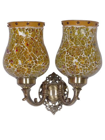 Brass Antique Glass Brass 1-Light Wall Sconce – 27.9 cm