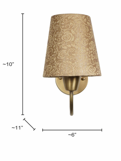 Brass Antique Fabric Brass 1-Light Wall Sconce – 25.4 cm