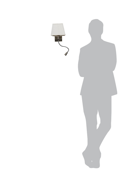 Satin Steel Fabric Mild Steel 2-Light Wall Sconce – 38.1 cm
