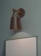 New York Style Round Bucket Wall Sconce Lamp with Elegant Leather Belt Accent