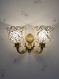 Elegant Antique Brass Twin Wall Sconce Light with Frosted Jaipuri Glass Shades