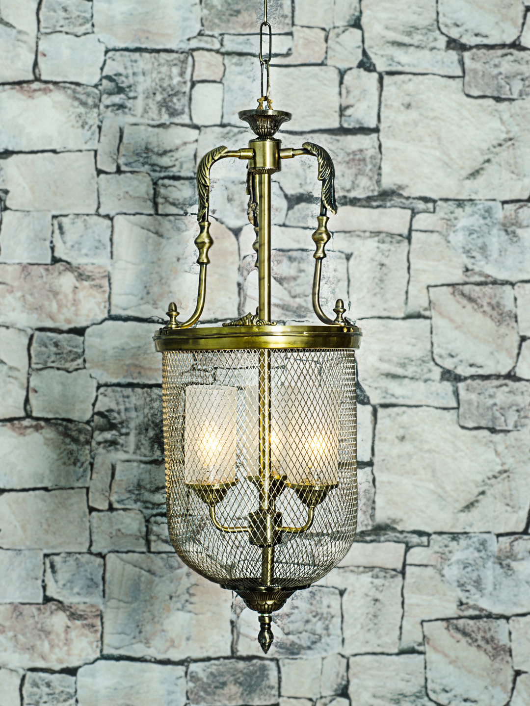 BellJali Gold B HL3 Lattice Portuguese Jar Pendant Light