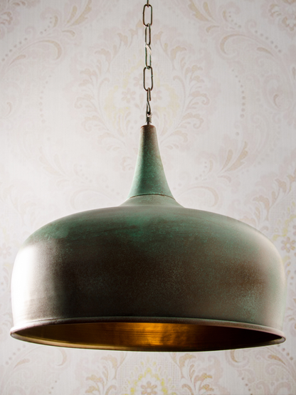 Industrial Patina Onion Dome Hanging Light for Dining, Kitchen, Living Room