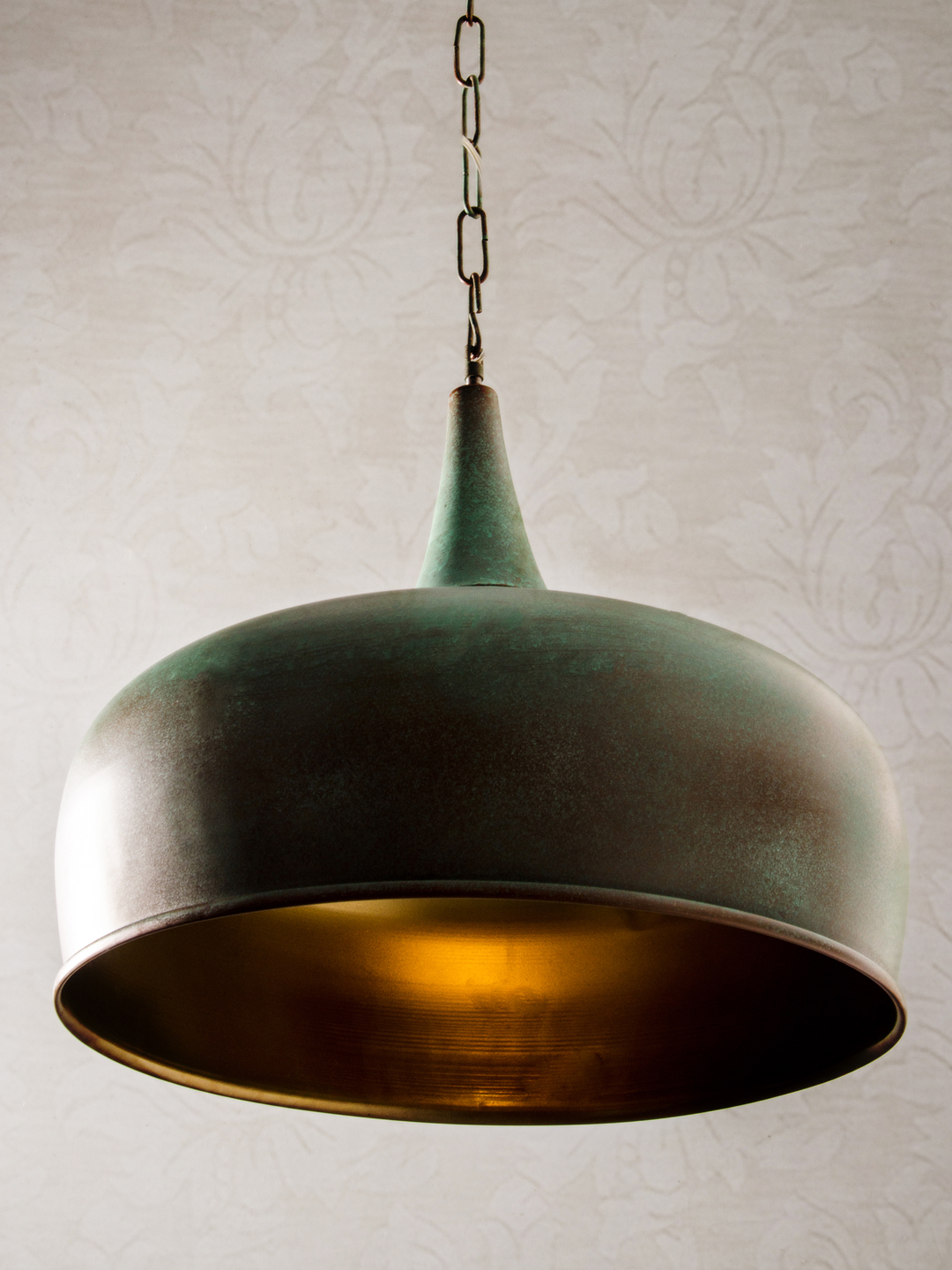 Industrial Patina Onion Dome Hanging Light for Dining, Kitchen, Living Room