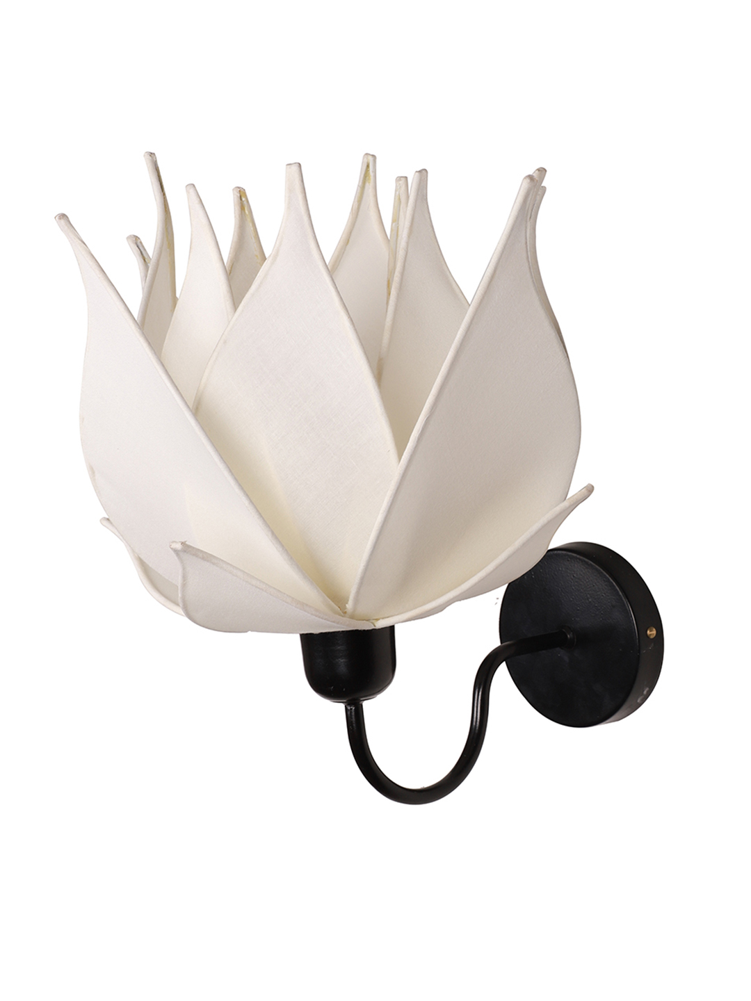 Elegant Ivory Blooming Lotus Fabric Wall Sconce | Modern Decorative Ambient Lighting