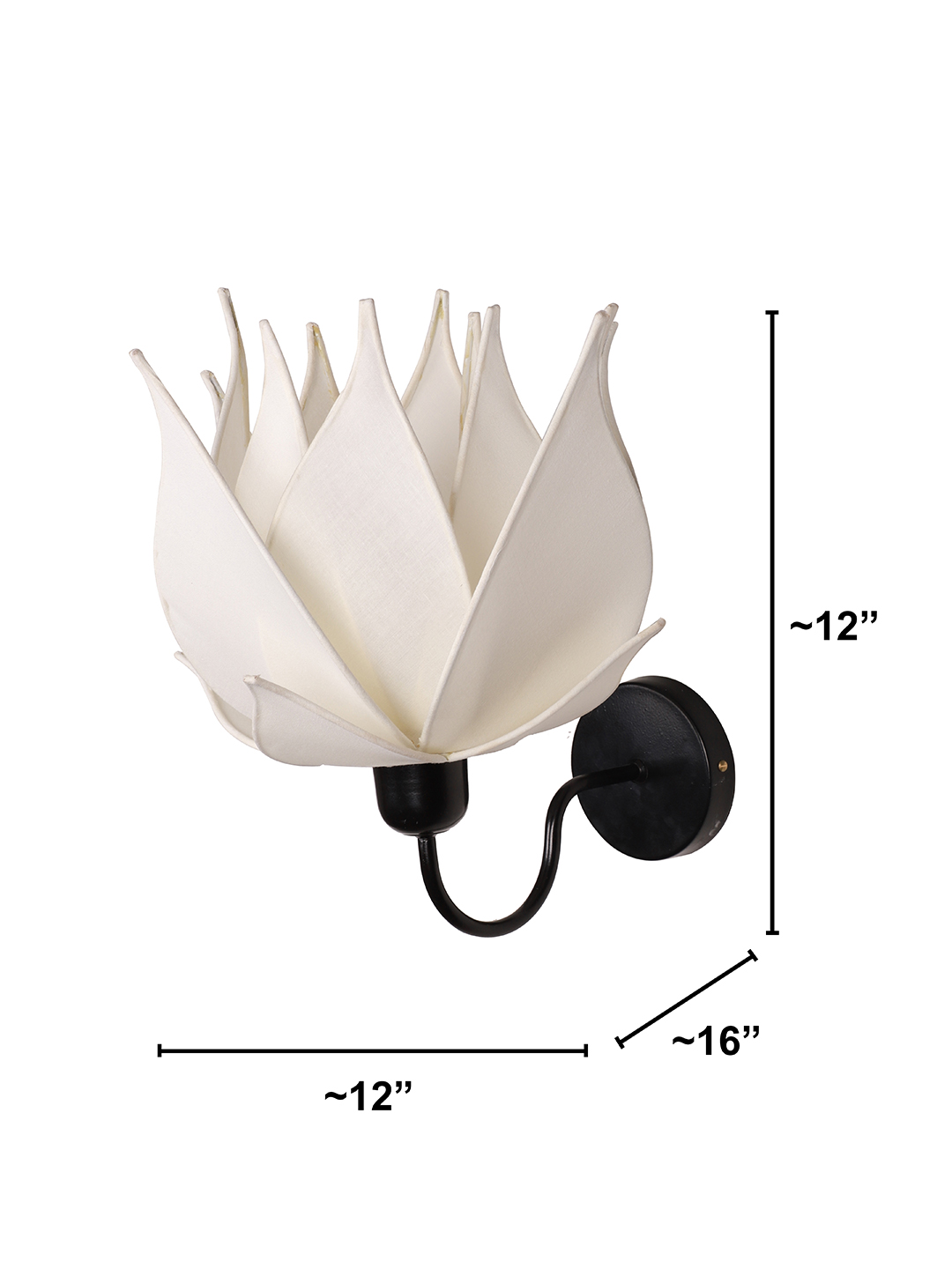 Elegant Ivory Blooming Lotus Fabric Wall Sconce | Modern Decorative Ambient Lighting