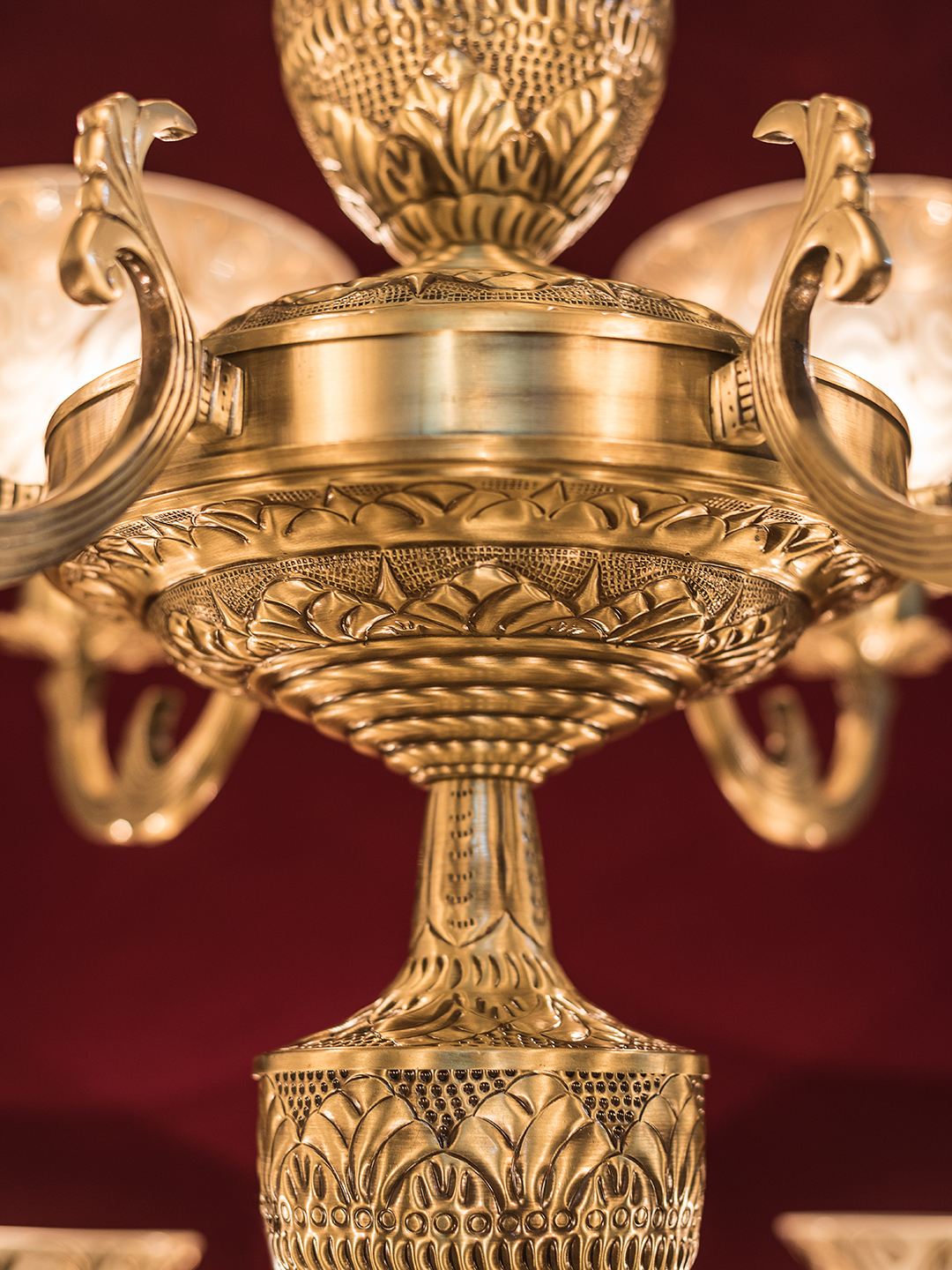 Regal Jaisalmer 3-Tier Brass Chandelier: 21 Lights, Hand-Painted Glass, Grand Palace Style