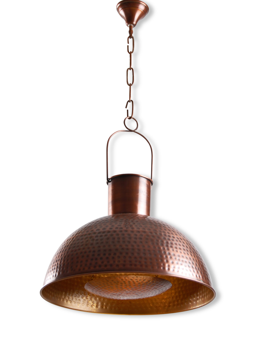 Hand Hammered Antique Copper Dome Pendant Light for Kitchen Dining Bedroom