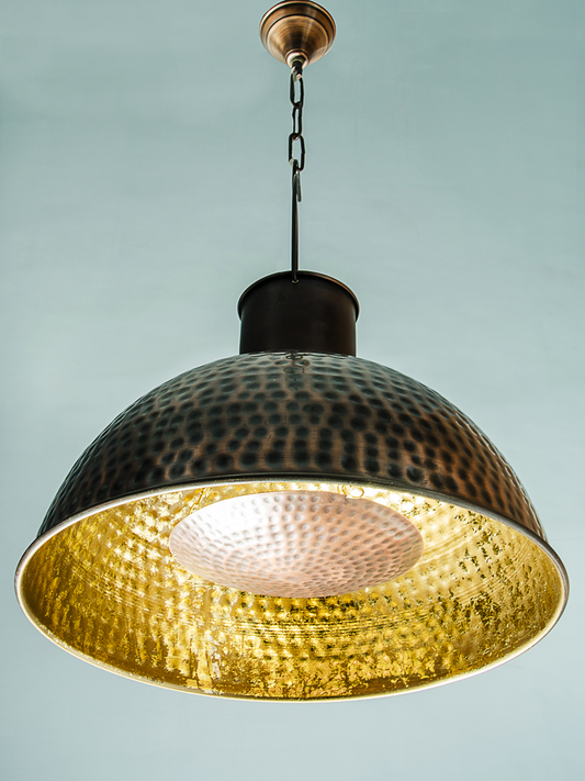 Hand Hammered Antique Copper Dome Pendant Light for Kitchen Dining Bedroom