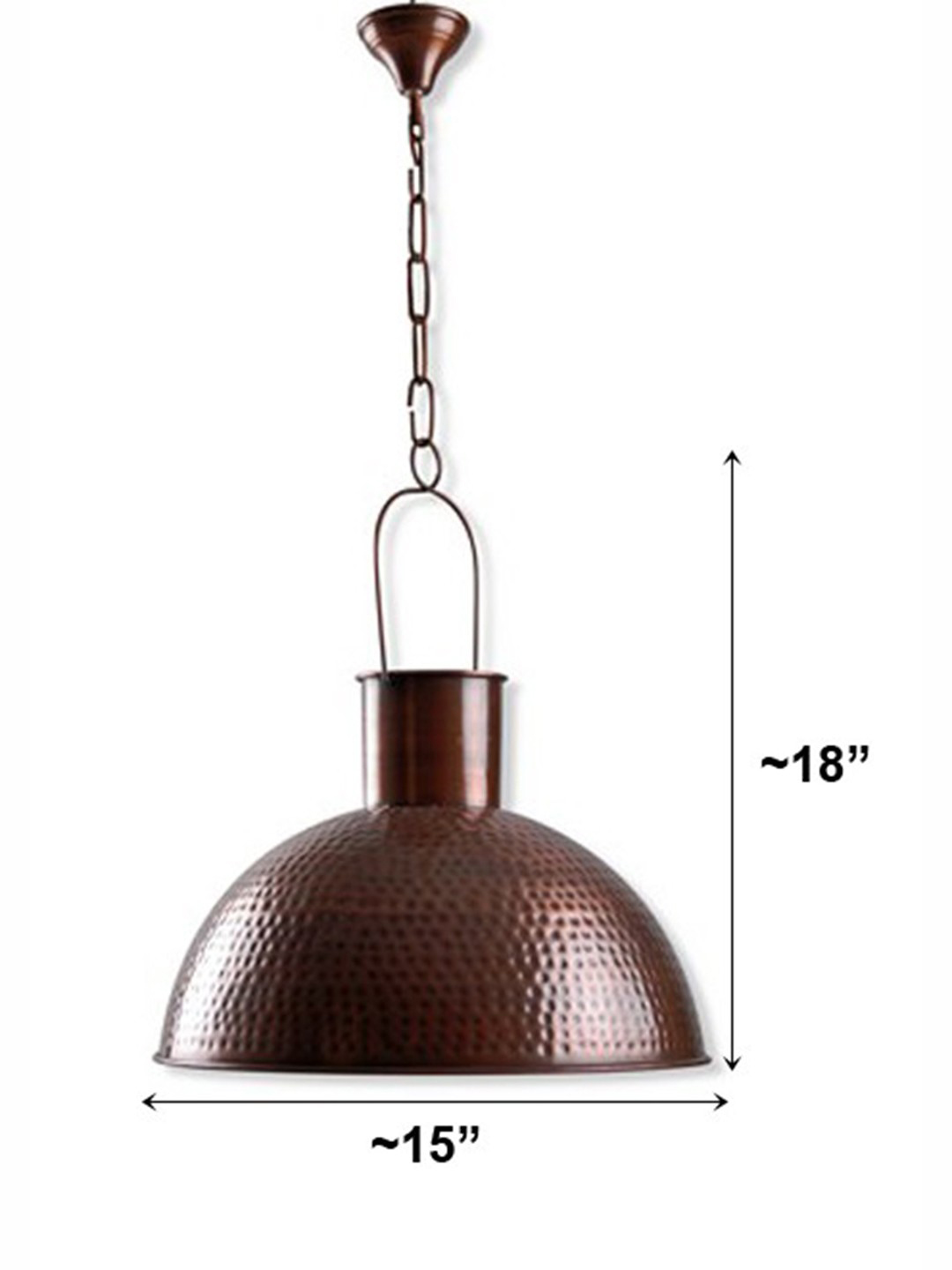 Hand Hammered Antique Copper Dome Pendant Light for Kitchen Dining Bedroom