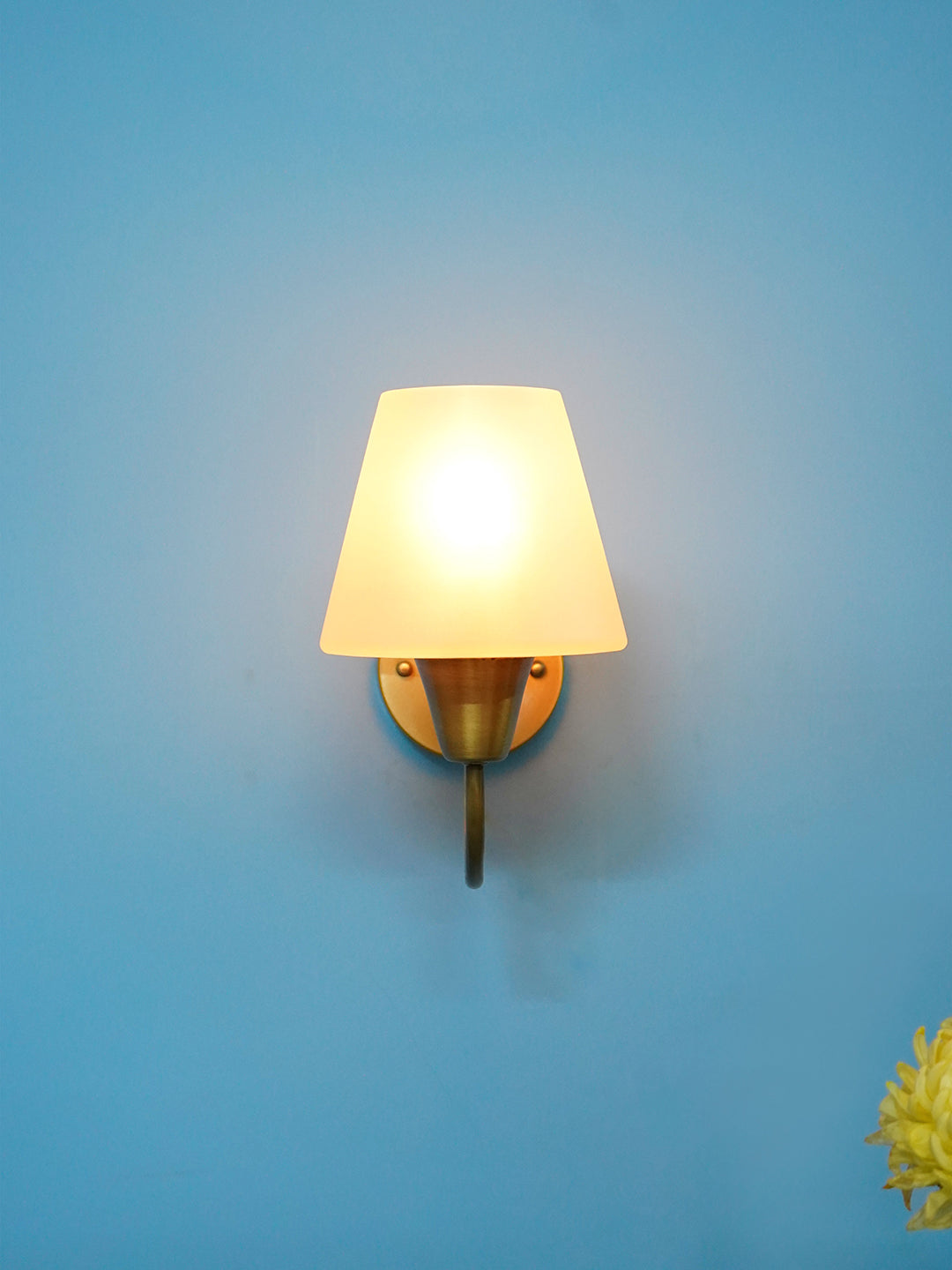 Brass Antique Glass Brass 1-Light Wall Sconce – 25.4 cm