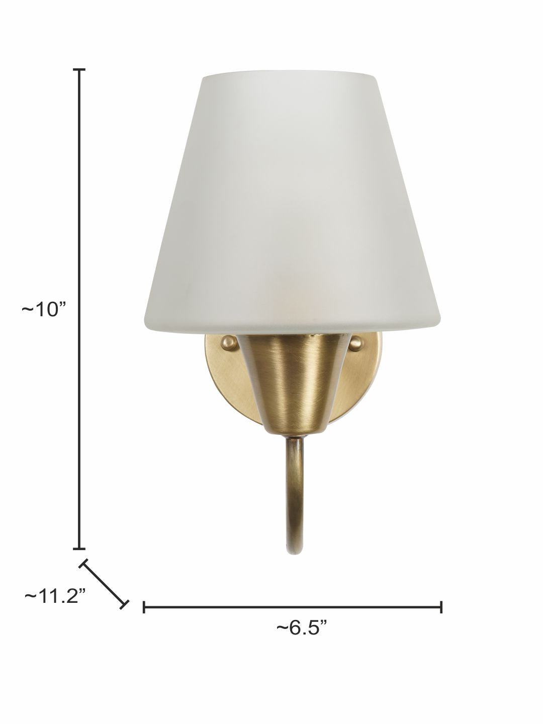 Brass Antique Glass Brass 1-Light Wall Sconce – 25.4 cm