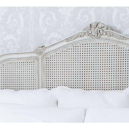 Grey Painted Rattan Bed