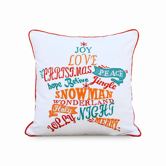Vliving Star Embroidered 16" Multicolor Christmas Pillow Cover