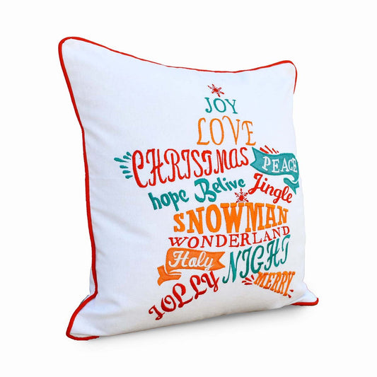 Vliving Star Embroidered 16" Multicolor Christmas Pillow Cover