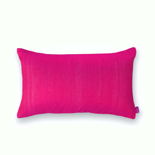 Luxurious Hot Pink Pure Dupioni Silk Decorative Pillow Cover for Home Decor