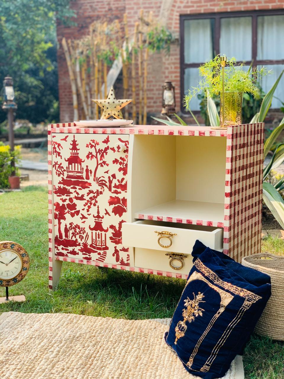 Gingham style cabinet