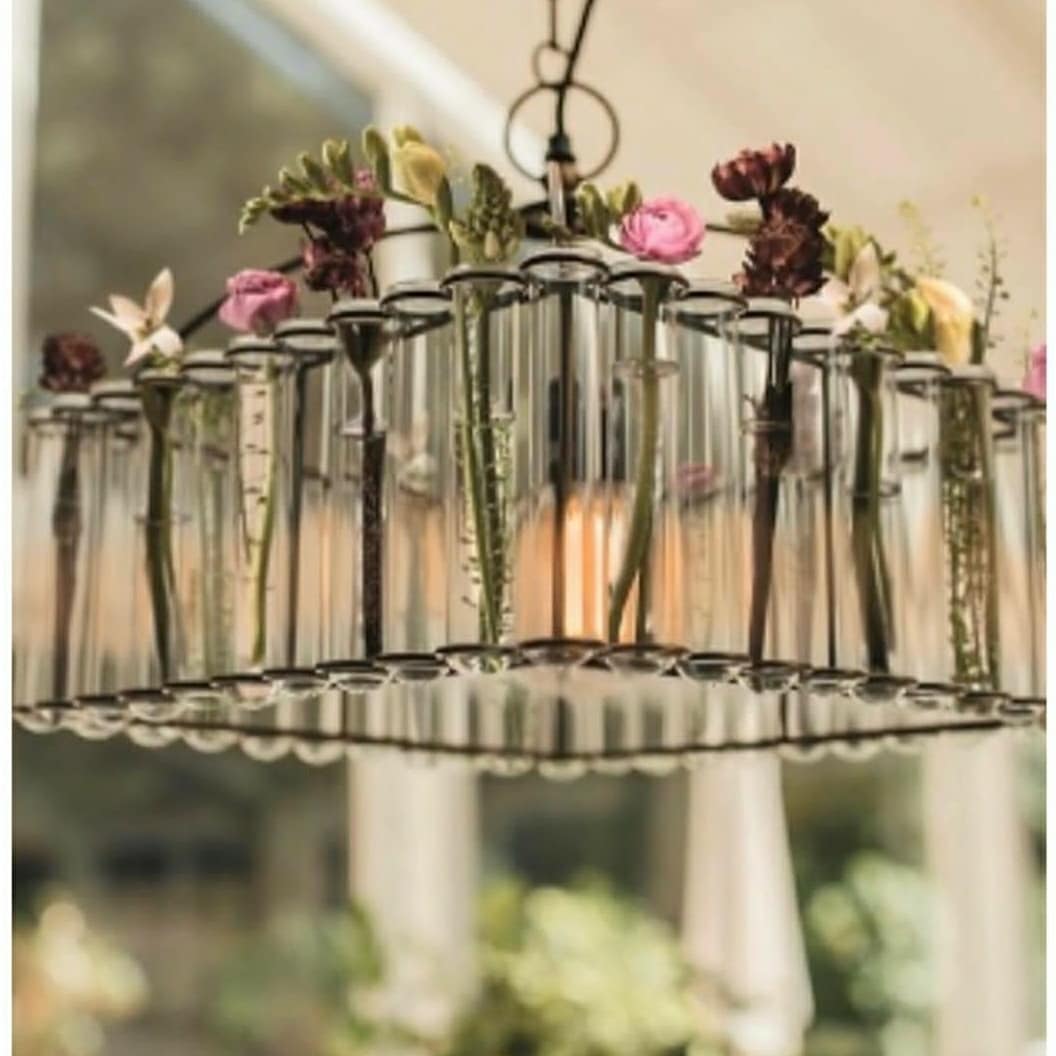 Test tube Vase Chandelier side angle