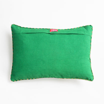 Festive White Christmas Tree Linen Pillow Cover with Brocade Detailing